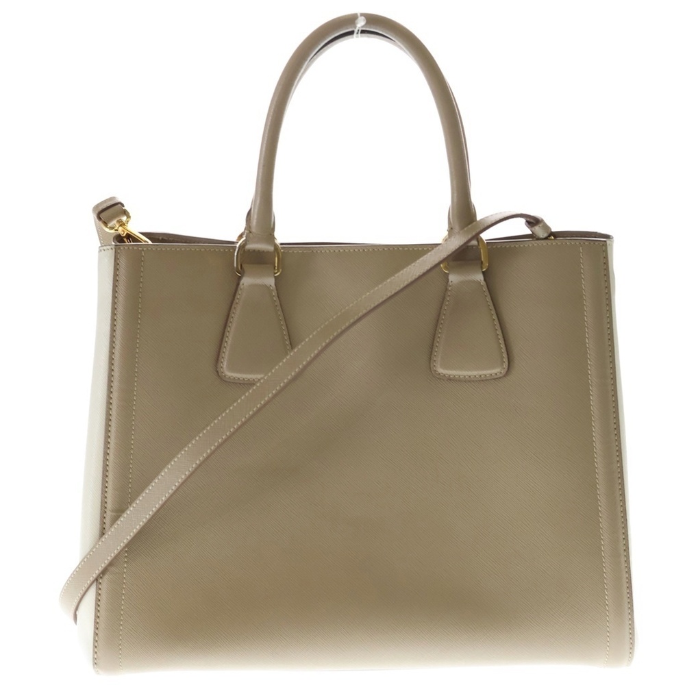 PRADA Galleria Bag Handbag Shoulder Beige Ivory White Leather - Picture 3 of 7